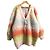 Autre Marque Freada Shaggy Strickjacke Pink Blau Grün Orange
