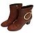 Botas curtas de couro com motivo circular Roger Vivier Marrom Bordeaux