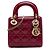 Lady Dior mini in vernice rosso cannage Bordò