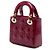 Lady Dior mini in vernice rosso cannage Bordò - vista 2