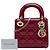 Lady Dior mini in vernice rosso cannage Bordò - vista 7