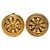 Orecchini Chanel Gold Gold Plated Round Floral Shield Clip On Earrings D'oro