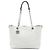 Tote Shopping Chanel White CC Perforated Chevron Caviar Bianco