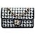 Chanel White CC Woven Lambskin and Viscose Houndstooth Single Flap