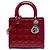 Lady Dior Cannage in vernice rosso, misura Medium Bordò