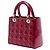Lady Dior Cannage in vernice rosso, misura Medium Bordò - vista 2
