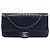 Chanel Blue Medium Lambskin CC Crossing Flap Blu scuro