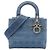 Dior Blue Medium Embroidered Canvas Cannage Lady D Lite