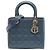 Lady Dior Cannage in blauem Lackleder Medium