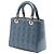 Lady Dior Cannage in blauem Lackleder Medium - Ansicht 2