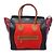 Céline Celine Tote Luggage in tela multicolore e pelle arancione mini