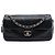 Chanel Black Perforated Lambskin Baseball Spirit Flap Nero