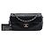 Chanel Black Perforated Lambskin Baseball Spirit Flap Nero - vista 7
