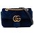 Borsa a tracolla Gucci Blue Small GG Marmont Matelasse Velvet