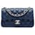 Chanel Blue Mini Rectangular Classic Caviar Single Flap Blu navy  - vista 1