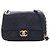 Chanel Black CC Mini Square Matelassé Caviar Single Flap Nero