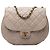 Chanel Beige Medium Aged Calfskin Bubble CC Flap