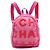 Mochila acolchoada Chanel rosa em mesh com logo