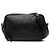 Borsa a tracolla Prada in vitello nero lucido con logo in rilievo