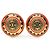 Orecchini Chanel Gold CC placcati oro ed smalto rotondo con clip