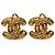 Orecchini a clip Chanel Gold CC placcati oro trapuntati D'oro