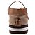 Burberry Ashby Beutel aus braunem Mega Check Canvas und genarbtem Kalbsleder, Größe Medium