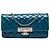 Wallet On Chain Portafoglio con catena Chanel Blue Quilted Patent Golden Class East West