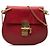 Chloé Drew Crossbody in pelle di vitello liscia e granulata rossa, piccola Rosso
