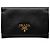 Prada Black Saffiano Bifold Kleine Geldbörse Schwarz