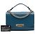 Chanel Blue Medium Quilted Grained Calfskin Label Click Top Handle Flap - vista 7