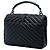 Borsa College Monogram Monochrome Chevron in pelle di pecora nera Medium Saint Laurent Nero - vista 2