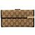Cartera larga de lona GG marrón Gucci Castaño