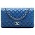 Chanel Blue Medium Classic Lambskin Double Flap Blau