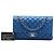 Chanel Blue Medium Classic Lambskin Double Flap Blau - Ansicht 8