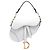 Borsa Saddle Dior bianca in pelle di vitello granulata Bianco