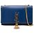 Borsa a tracolla Kate con nappa in pelle di vitello liscia blu con monogramma Saint Laurent misura Medium
