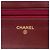 Wallet On Chain Carteira com corrente Chanel em couro de vitelo com relevo Red CC e camélia Vermelho Bordeaux - vista 5