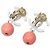 Orecchini a clip Chanel White CC Placcati Oro con Sfera in Resina Bianco - vista 2