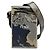 Fendi Bolso bandolera vertical de piel lisa gris con estampado de mármol Castaño
