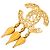Spilla Chanel Gold CC con frange in filigrana placcata oro D'oro