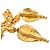 Spilla Chanel Gold CC con frange in filigrana placcata oro D'oro - vista 3