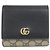 Gucci GG Marmont Klapperbrieftasche Schwarz Beige