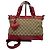 Borsa Tote Gucci Monogram Canvas Heart Charm Rosso Beige