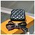 Mini borsa Chanel flap in pelle trapuntata nera con set di pochette in tweed Nero Bianco Multicolore - vista 6
