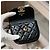 Mini borsa Chanel flap in pelle trapuntata nera con set di pochette in tweed Nero Bianco Multicolore - vista 7