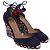 Espadrilles con zeppa Aquazzura con decorazioni Pom-Pom in camoscio blu - vista 2