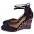 Espadrilles con zeppa Aquazzura con decorazioni Pom-Pom in camoscio blu - vista 4