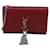 Yves Saint Laurent Petit sac à bandoulière Kate de Saint Laurent en cuir rouge à pompon  - vue 1