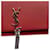 Yves Saint Laurent Petit sac à bandoulière Kate de Saint Laurent en cuir rouge à pompon  - vue 12