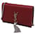 Yves Saint Laurent Petit sac à bandoulière Kate de Saint Laurent en cuir rouge à pompon  - vue 2